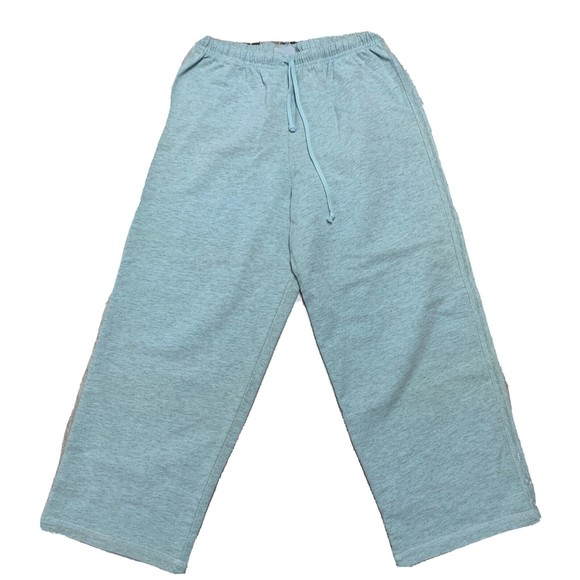HOT COTTON by MARC WARE 3/4 wide leg blue Turqouise Y2K Pants Made USA size P - Picture 1 of 9